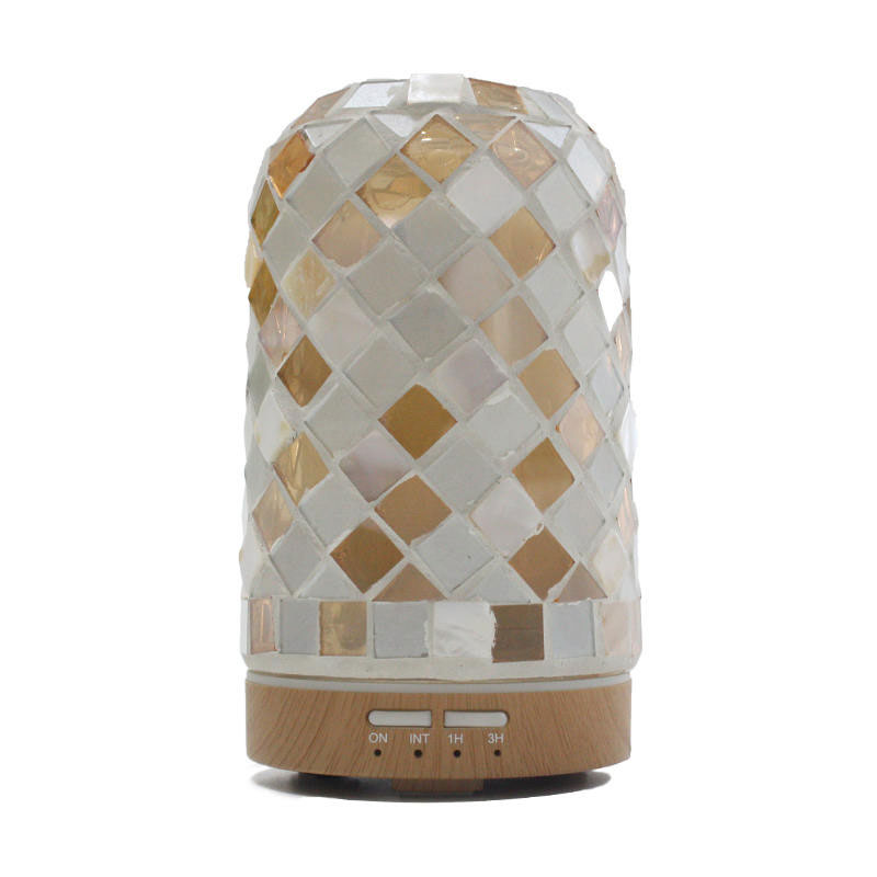 Vapor Oil Scent Machine Mini Portable Mosaic Glass Wood Grain Base