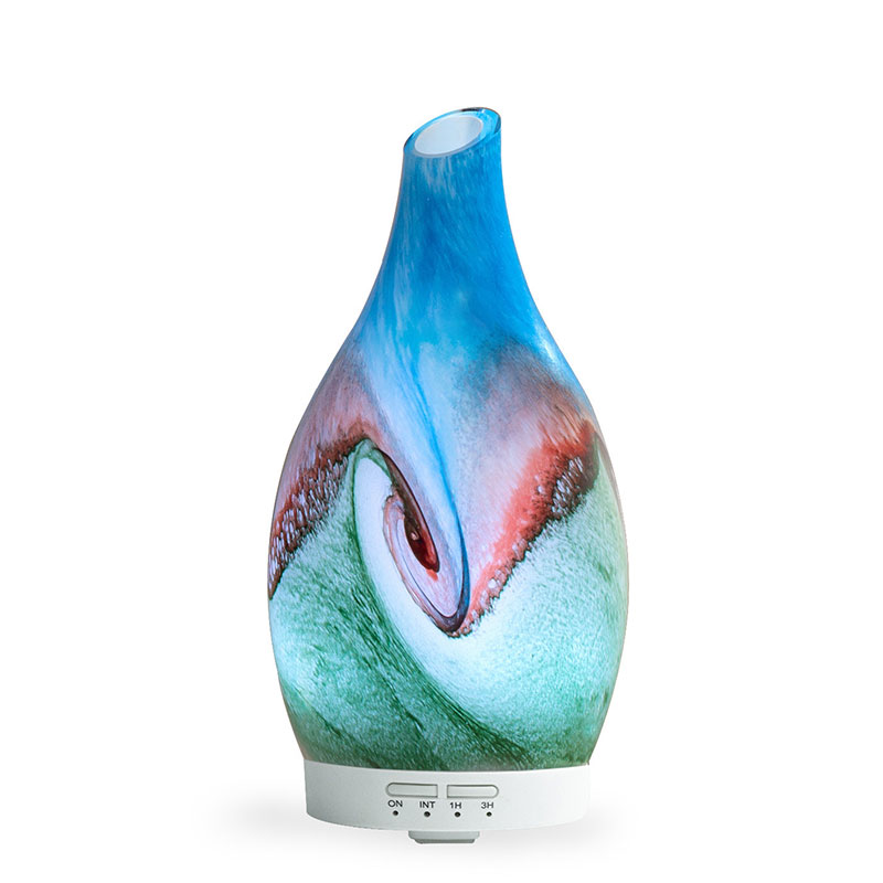 4 Colors Glass Essential Oil Diffuser Sparoom Mistifier Aroma Tabletop LED Light