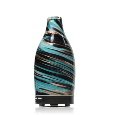 Elegant Vase Glass Essential Oil Diffuser Black And Blue 100ml For Home Hotel