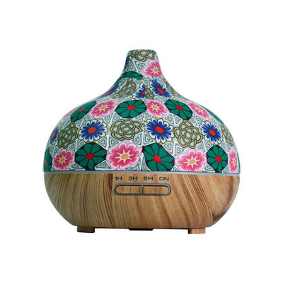Flower Pattern Aromatherapy Oil Diffuser Chestnut Shape 300ml ABS