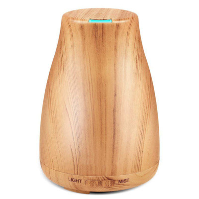 BPA Free 100ml Aroma Diffuser LED Light Humidifier Wood Grain PP ABS For Kitchen